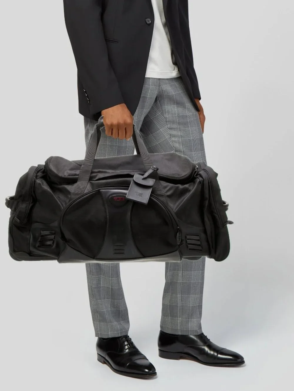 TUMI Leather Trim Canvas Carry-On DUFFLE BAG